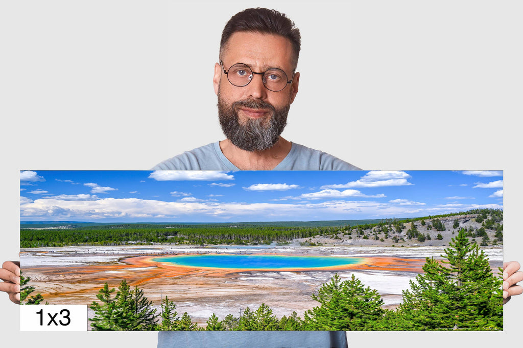 Steamy Kaleidoscope: Grand Prismatic Spring Yellowstone National Park Nature Landscape Art Print