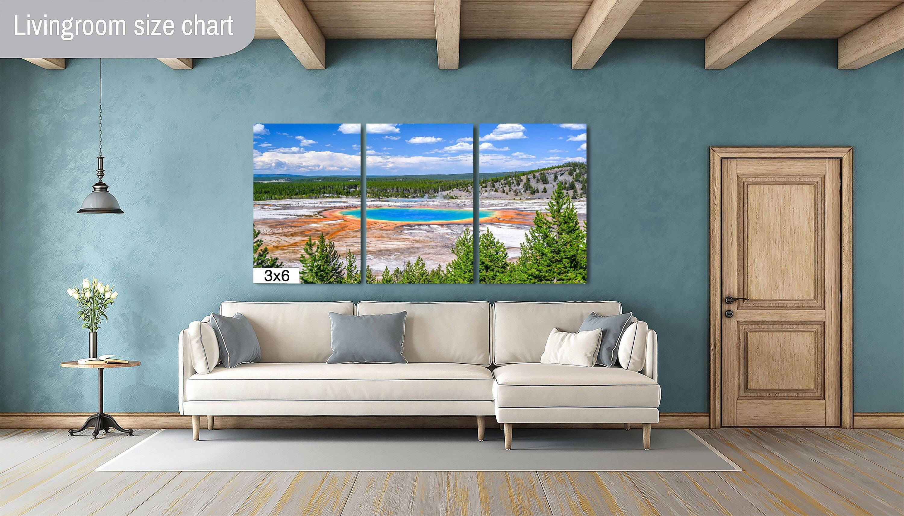 Steamy Kaleidoscope: Grand Prismatic Spring Yellowstone National Park Nature Landscape Art Print
