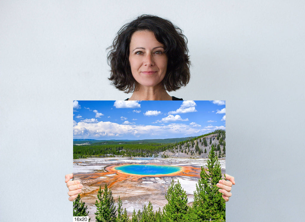 Steamy Kaleidoscope: Grand Prismatic Spring Yellowstone National Park Nature Landscape Art Print