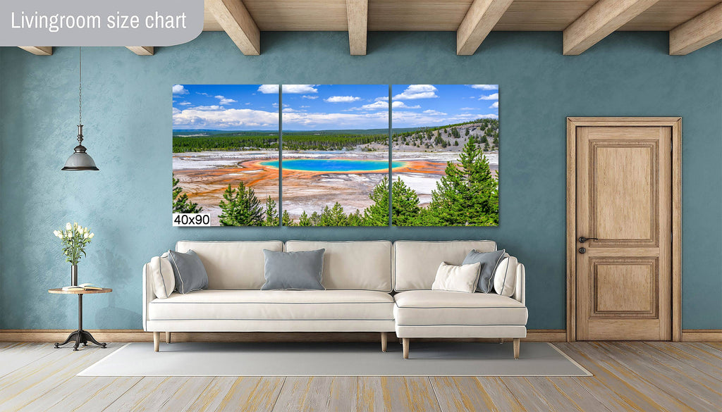 Steamy Kaleidoscope: Grand Prismatic Spring Yellowstone National Park Nature Landscape Art Print