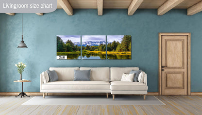 Mirror of Tranquility: Grand Teton Water Reflection Stream Photography Print Wall Art