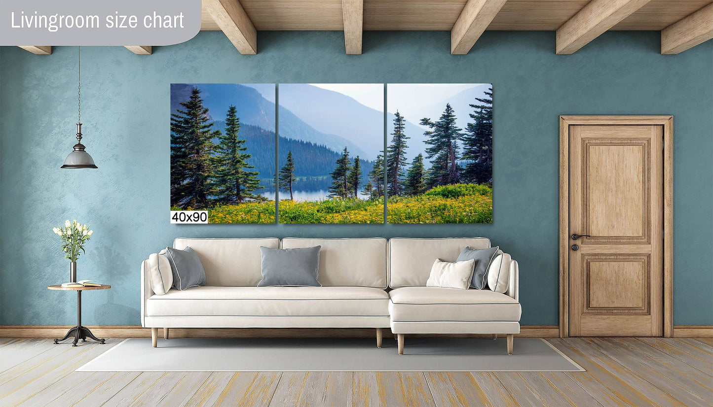 Botanical Wonderland: Summer Wildflowers at Glacier Montana Landscape Photography Metal Canvas Print Nature Wall Art