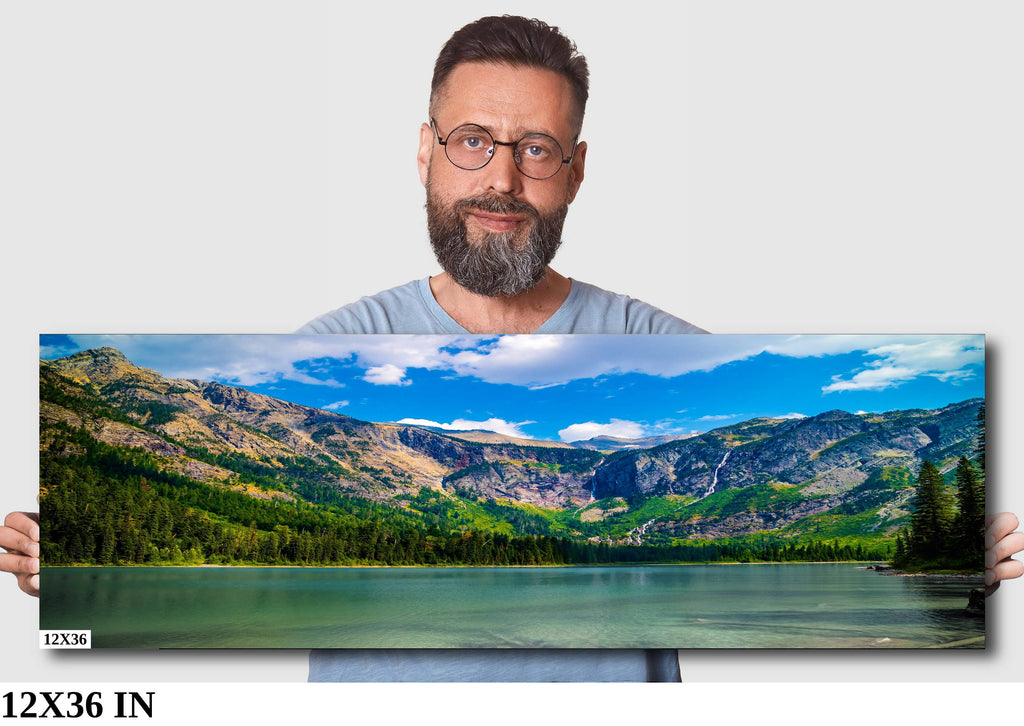Veiled Tranquility: Avalanche Lake in the Heart of Glacier National Park Wall Art