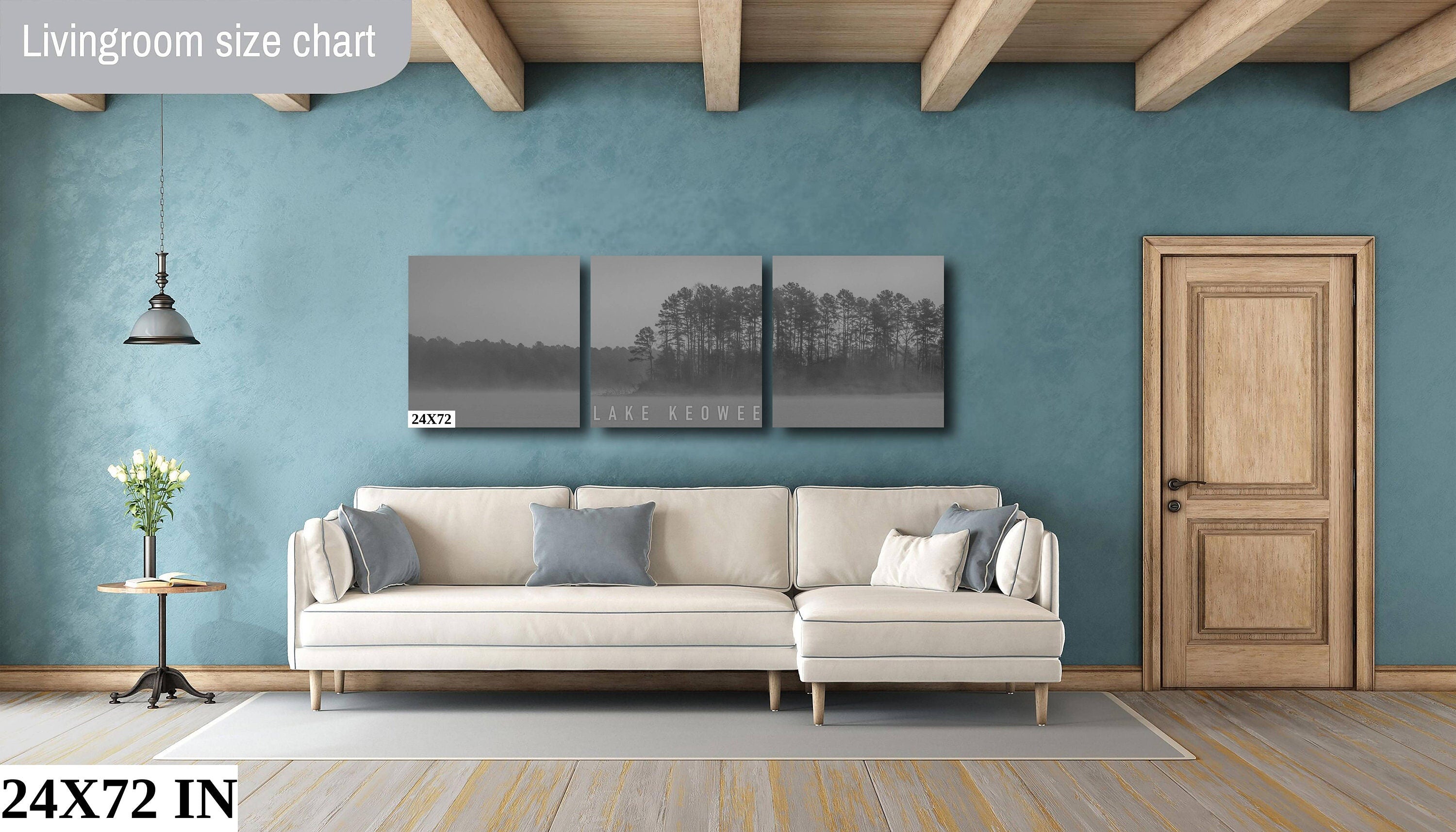 Whispers in the Mist: Foggy Morning Lake Keowee Photography South Carolina Poster Black and White Metal Canvas Print Wall Art