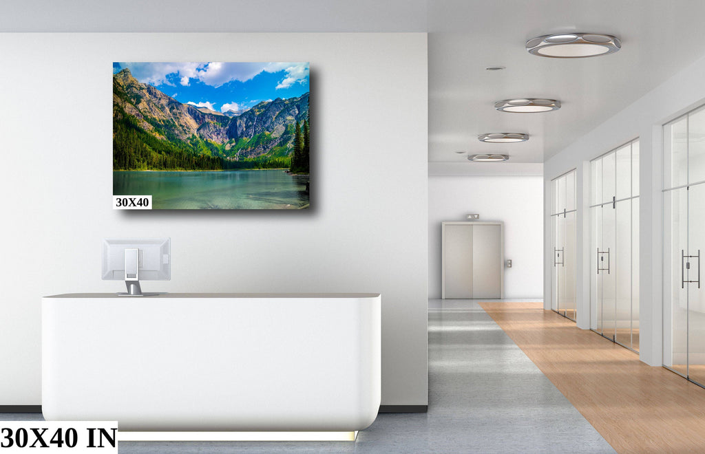 Veiled Tranquility: Avalanche Lake in the Heart of Glacier National Park Wall Art