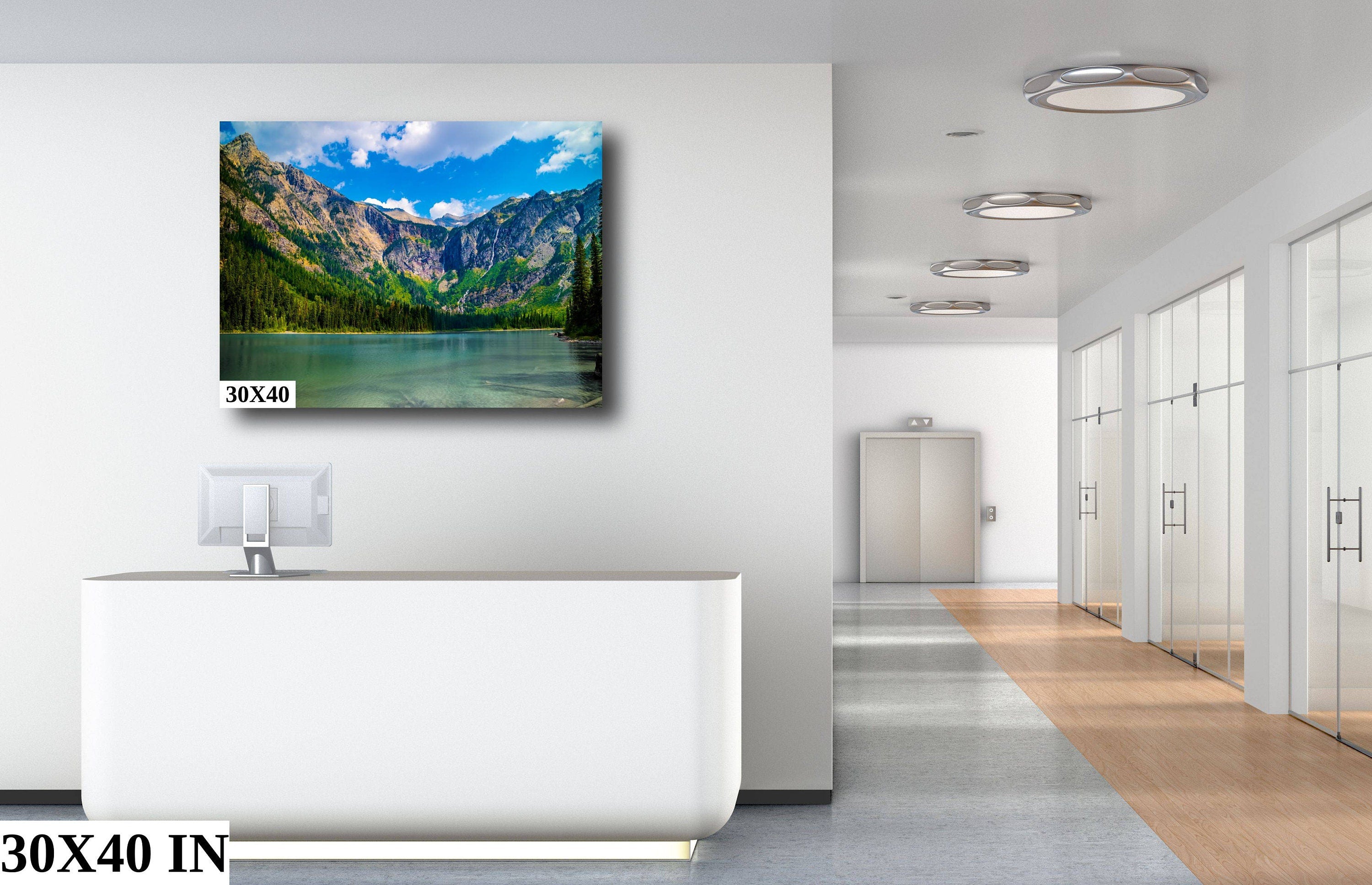 Veiled Tranquility: Avalanche Lake in the Heart of Glacier National Park Wall Art