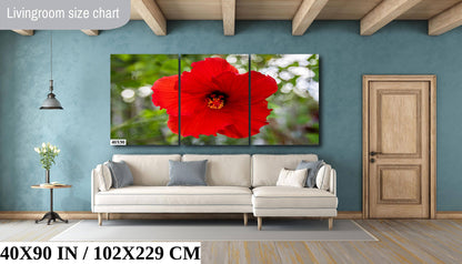 Ruby Blooms: Red Hawaiian Hibiscus Flower Photography Tropical Home Decor Wall Art Print