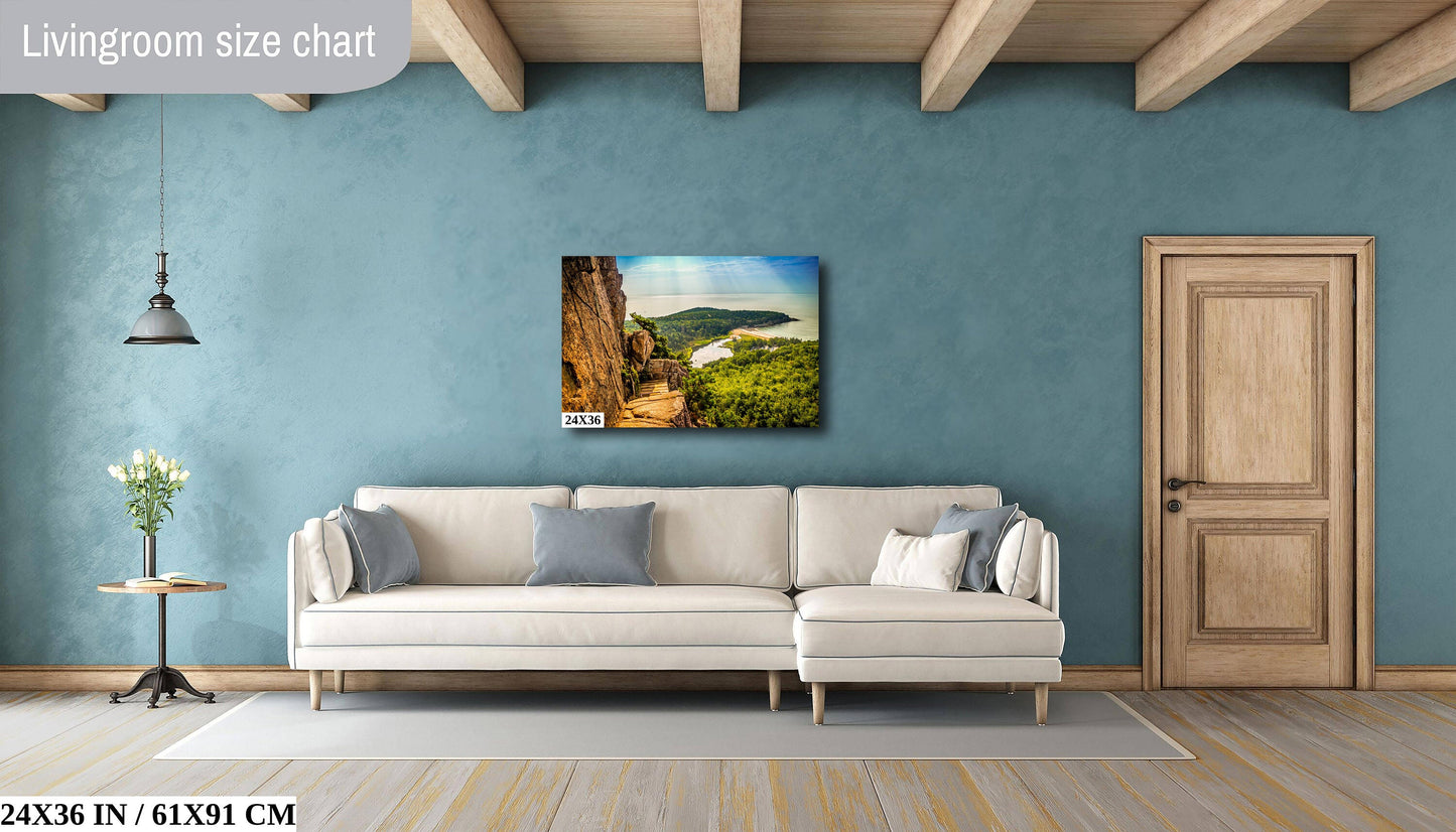 Trailblazing Adventure: Beehive Trail Acadia National Park Maine Photography Wall Art