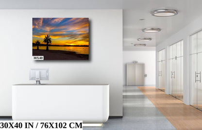 Lake Havasu Sunset: Arizona Palm Trees, Desert Landscape Photography Wall Arty