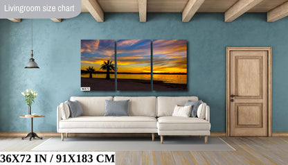 Lake Havasu Sunset: Arizona Palm Trees, Desert Landscape Photography Wall Arty