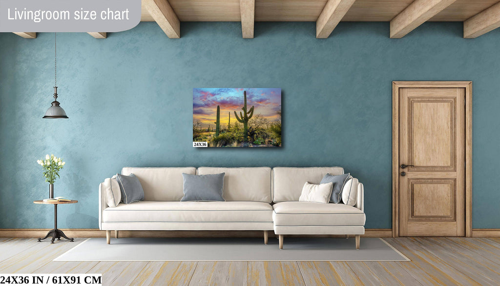 Sabino Canyon Saguaro Cactus Arizona Desert Nature Photography Wall Art