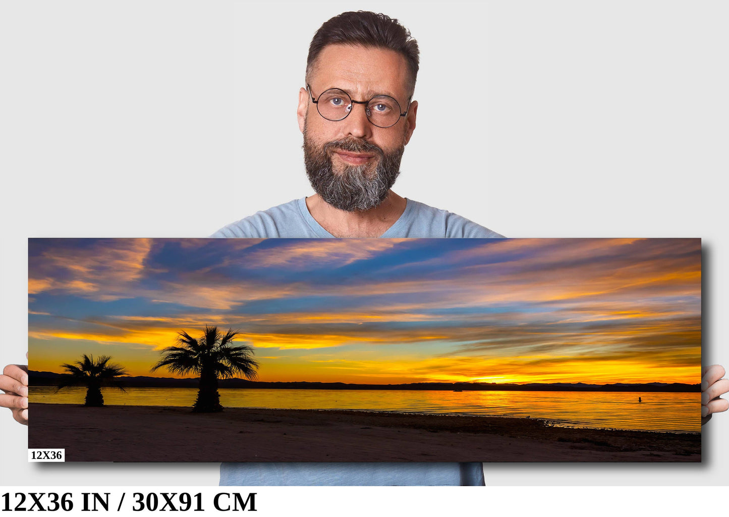 Lake Havasu Sunset: Arizona Palm Trees, Desert Landscape Photography Wall Arty