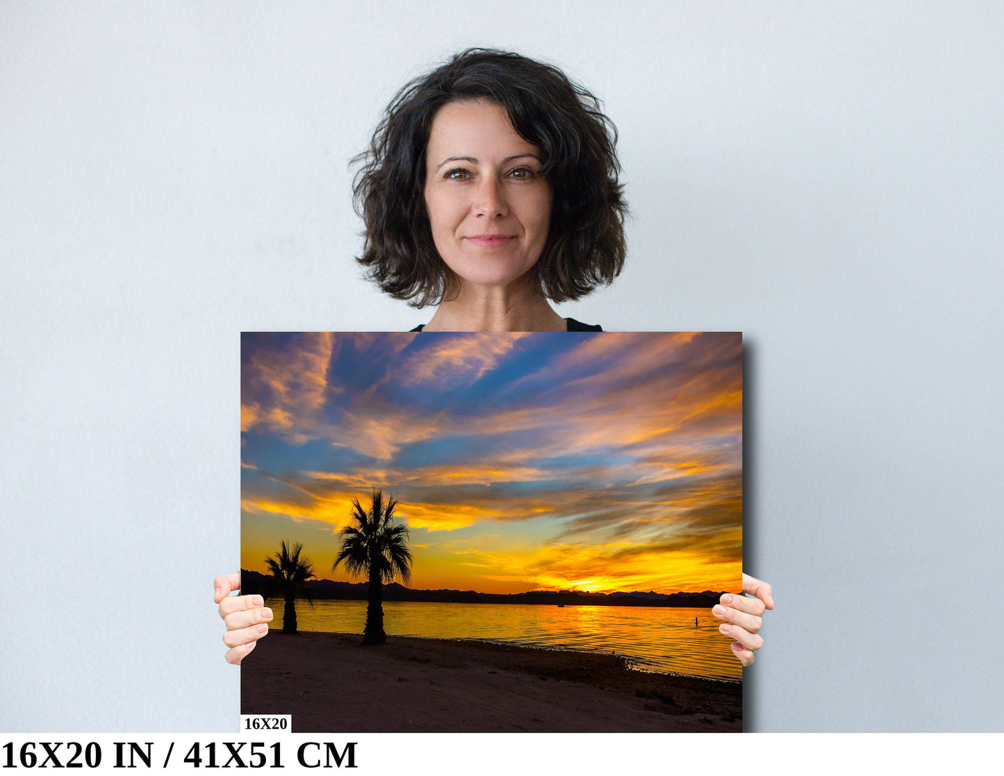Lake Havasu Sunset: Arizona Palm Trees, Desert Landscape Photography Wall Arty
