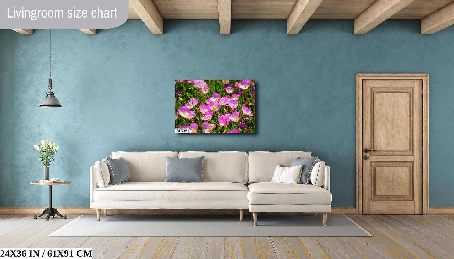 Petals of Sunshine: Field of Primrose February Birth Flower Photography Metal Canvas Art Print