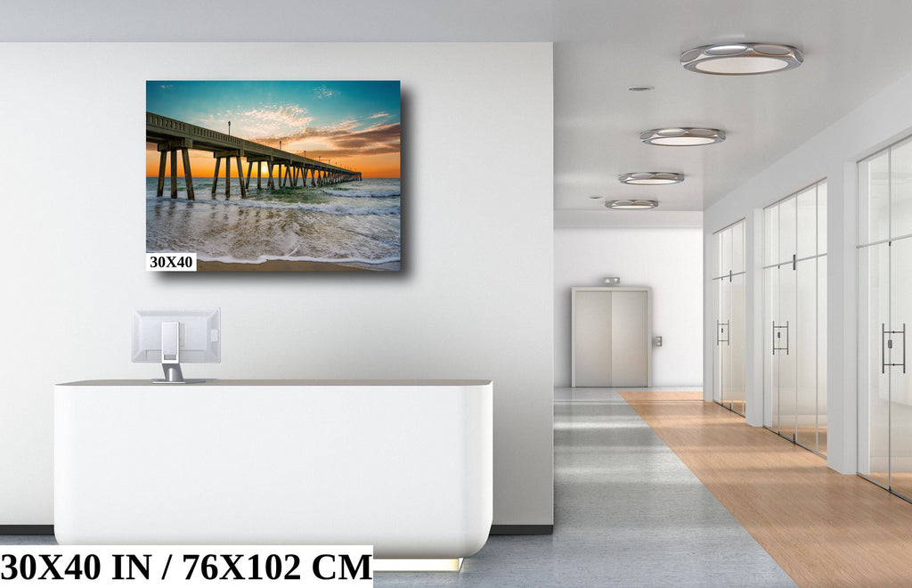 Coastal Awakening: Wrightsville Beach Photography Jonnie Mercers Fishing Pier North Carolina Architectural Seascape Wall Art