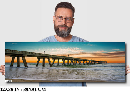 Coastal Awakening: Wrightsville Beach Photography Jonnie Mercers Fishing Pier North Carolina Architectural Seascape Wall Art