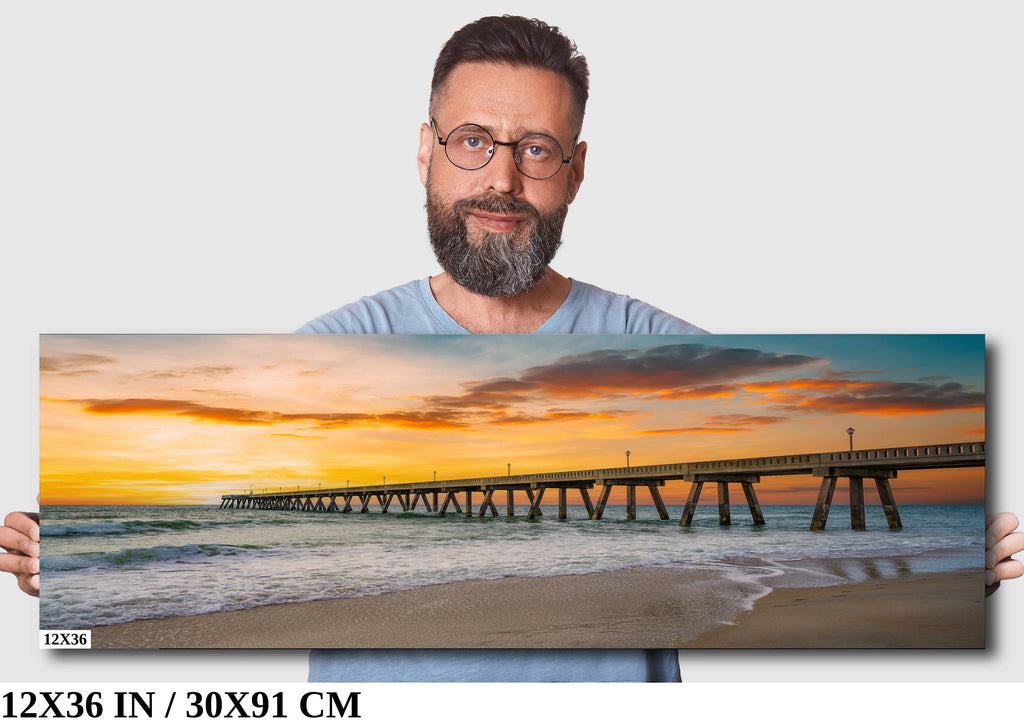 Seaside Renewal: Wrightsville Beach Photography North Carolina Seascape Wall Art Ocean Sunrise Metal Canvas Print