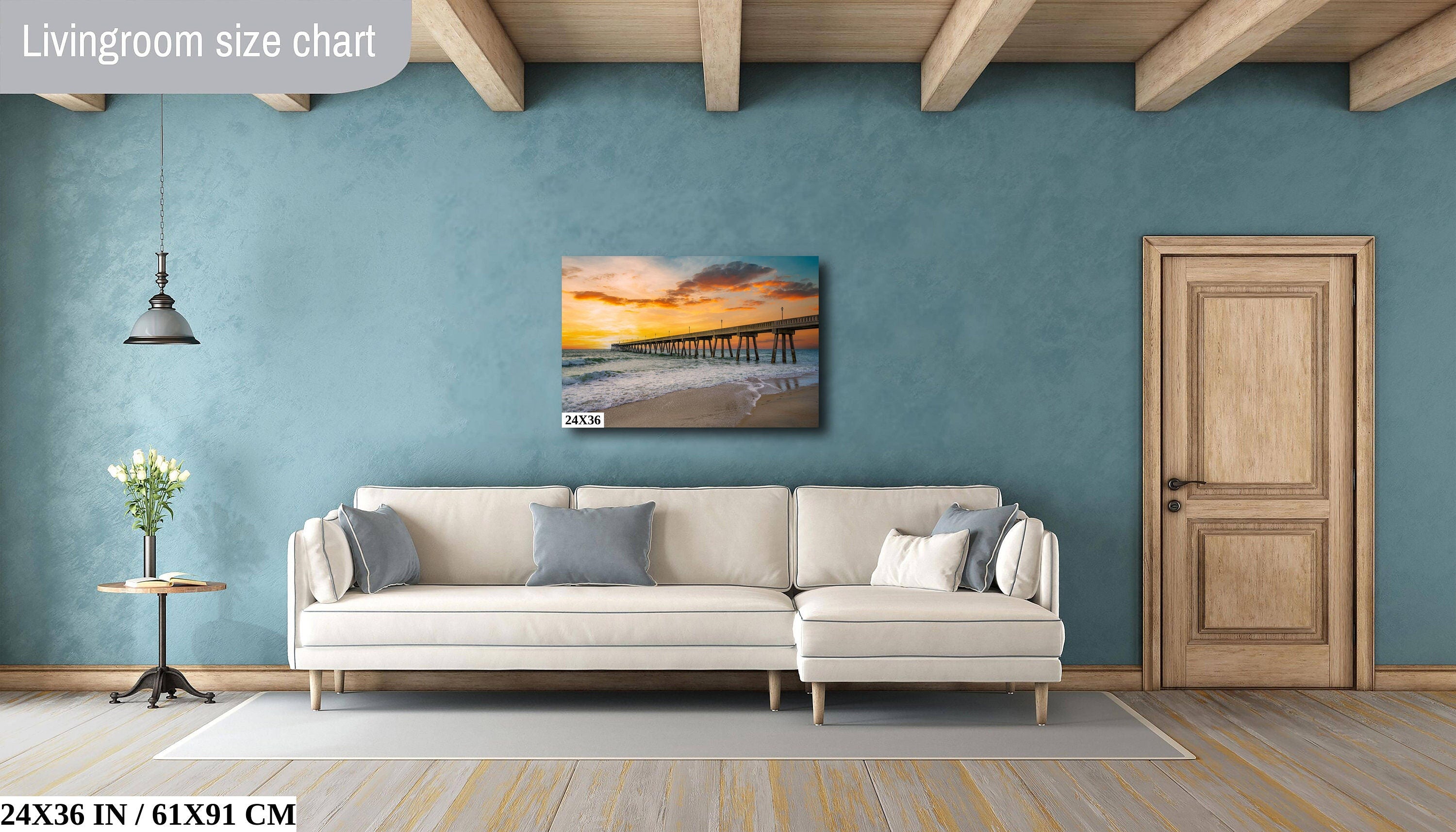 Seaside Renewal: Wrightsville Beach Photography North Carolina Seascape Wall Art Ocean Sunrise Metal Canvas Print