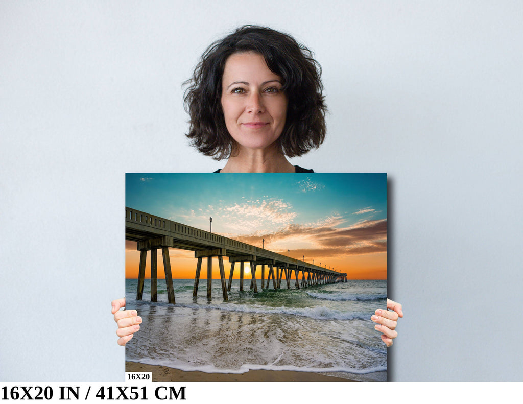 Coastal Awakening: Wrightsville Beach Photography Jonnie Mercers Fishing Pier North Carolina Architectural Seascape Wall Art