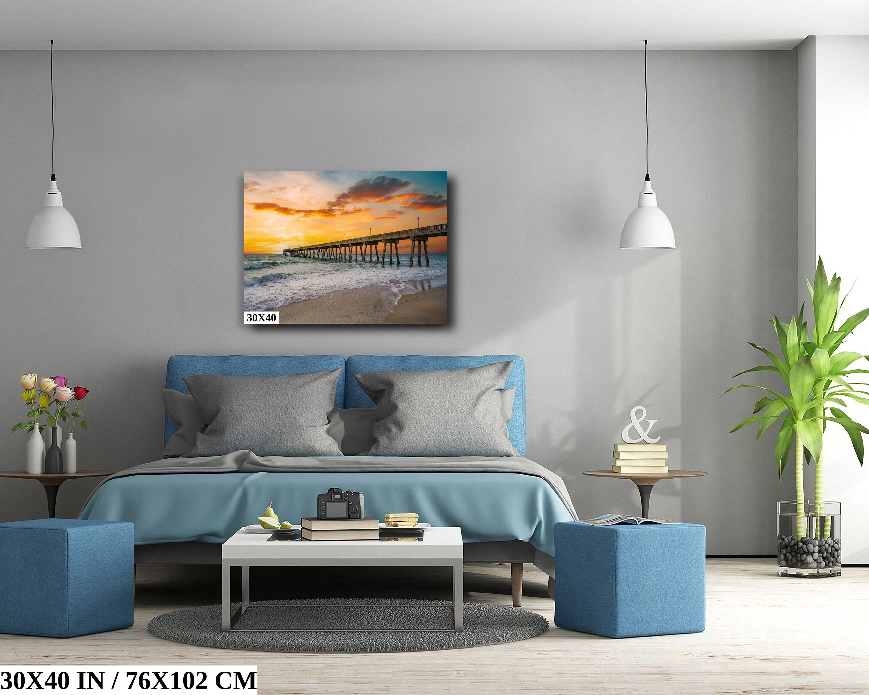 Seaside Renewal: Wrightsville Beach Photography North Carolina Seascape Wall Art Ocean Sunrise Metal Canvas Print