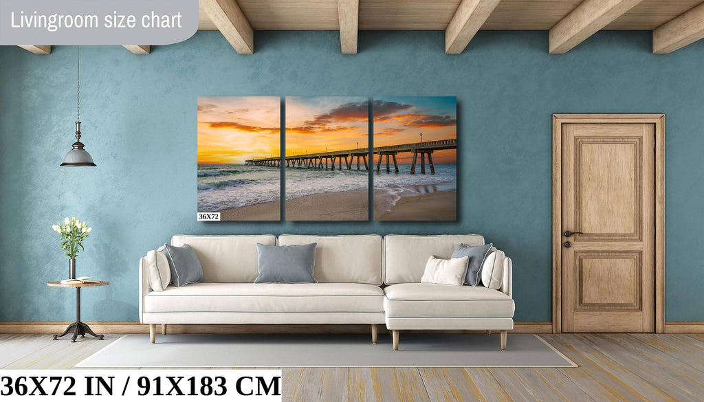 Seaside Renewal: Wrightsville Beach Photography North Carolina Seascape Wall Art Ocean Sunrise Metal Canvas Print