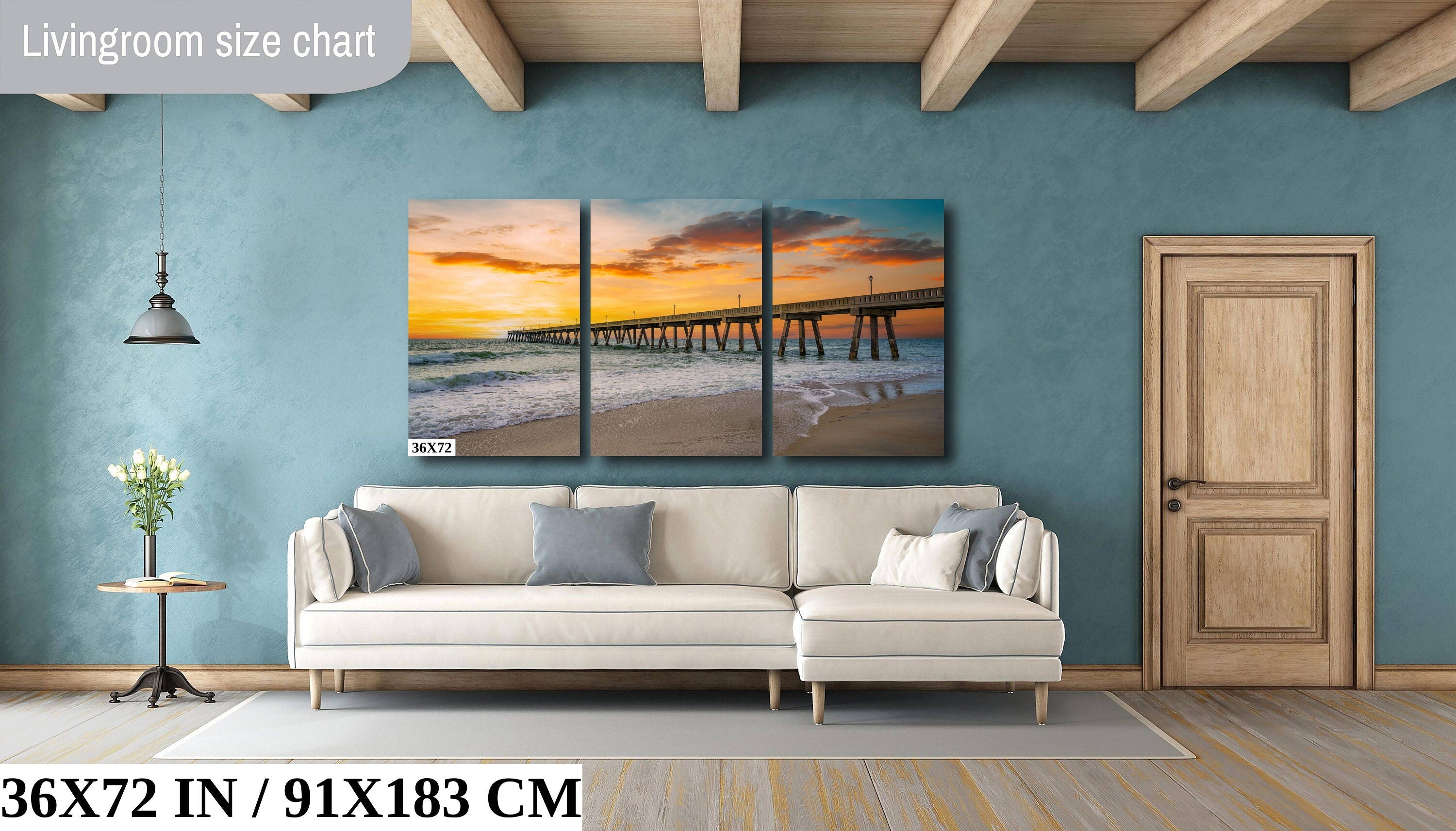 Seaside Renewal: Wrightsville Beach Photography North Carolina Seascape Wall Art Ocean Sunrise Metal Canvas Print