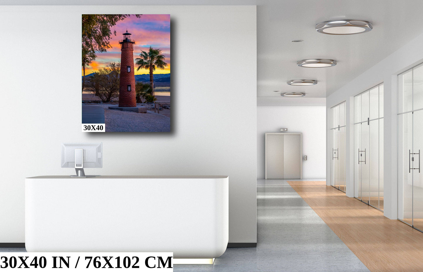 Lighthouse Glow Lake Havasu at Sunset Arizona Photography Wall Art