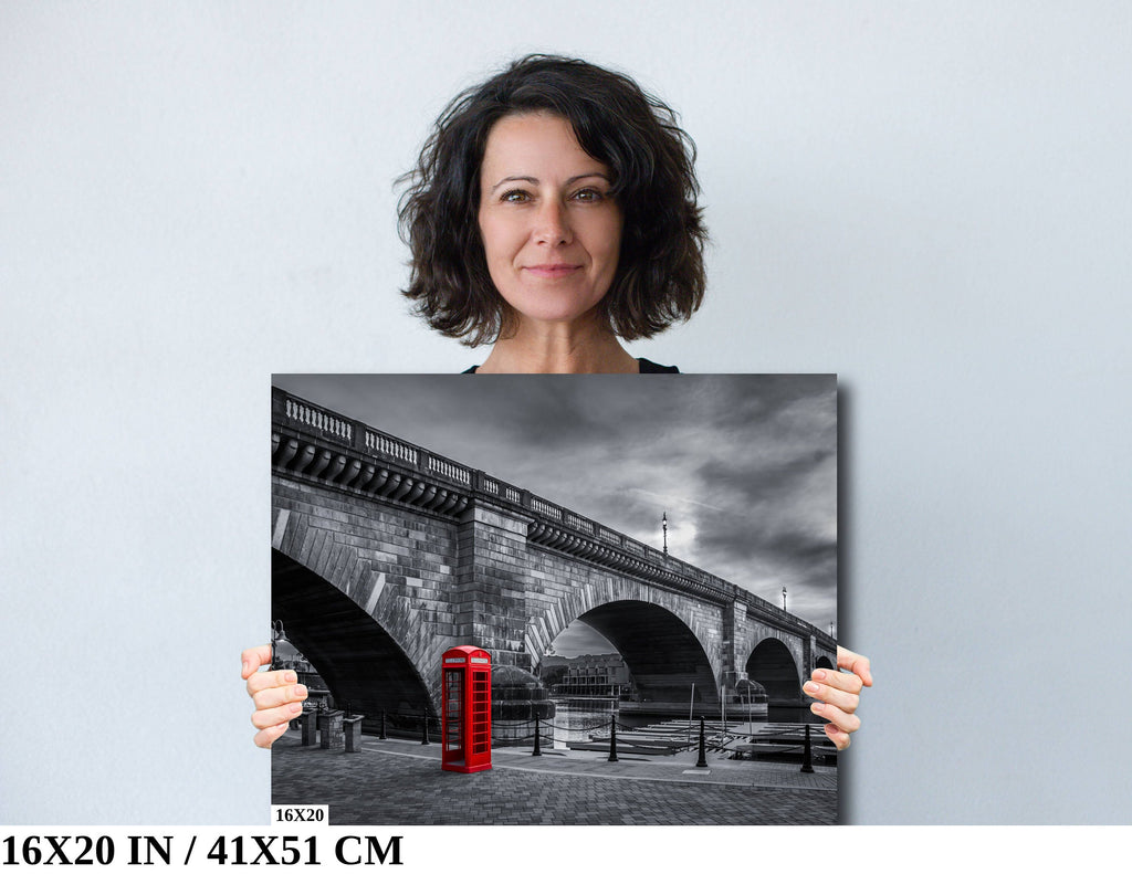Red Phone Booth: London Bridge Photography Wall Art