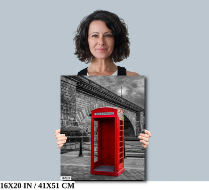 Red Phone Booth: London Bridge Photography Wall Art