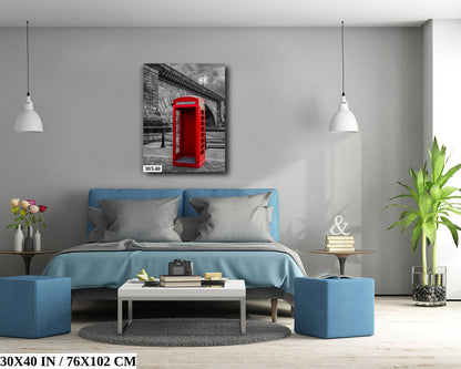 Red Phone Booth: London Bridge Photography Wall Art