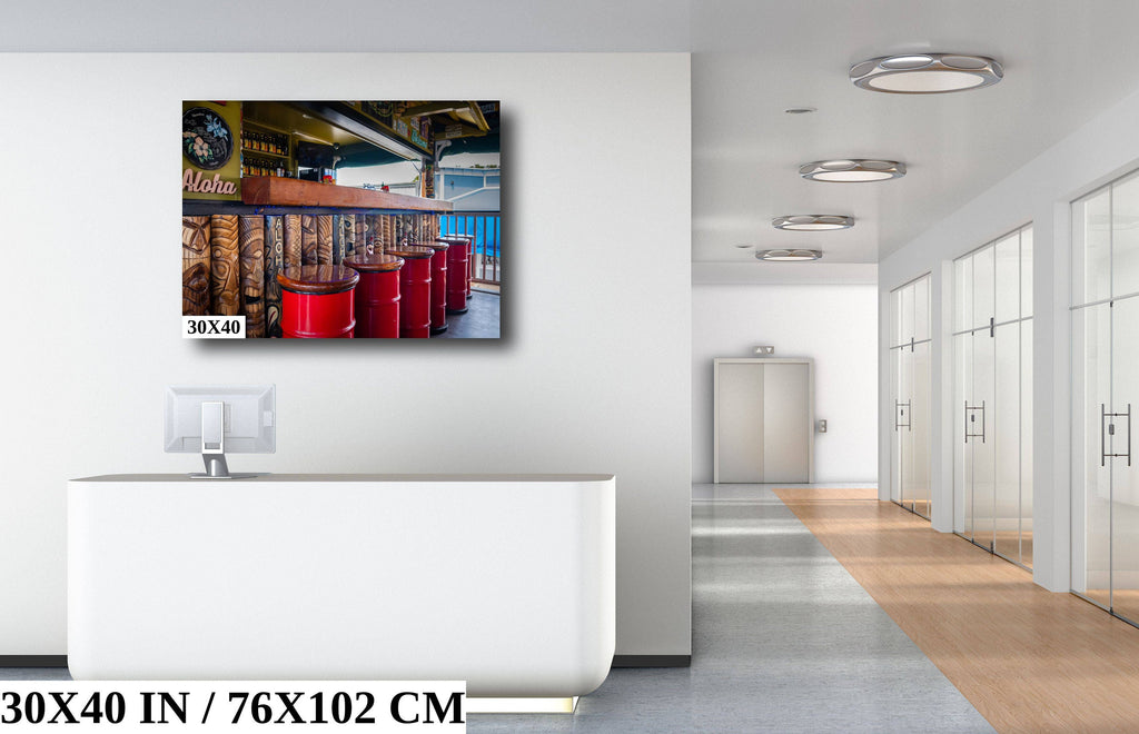 Maui Bar Art Print: Lahaina Hawaii Travel Photography Wall Decor