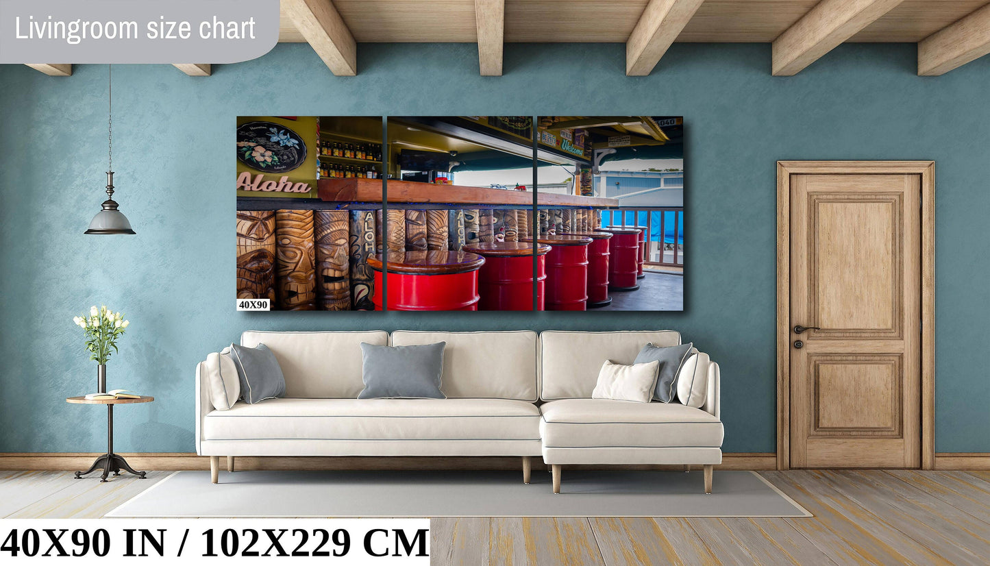 Maui Bar Wall Art – Hawaii Wall Decor | Lahaina Canvas Print & Tropical Bar Photo