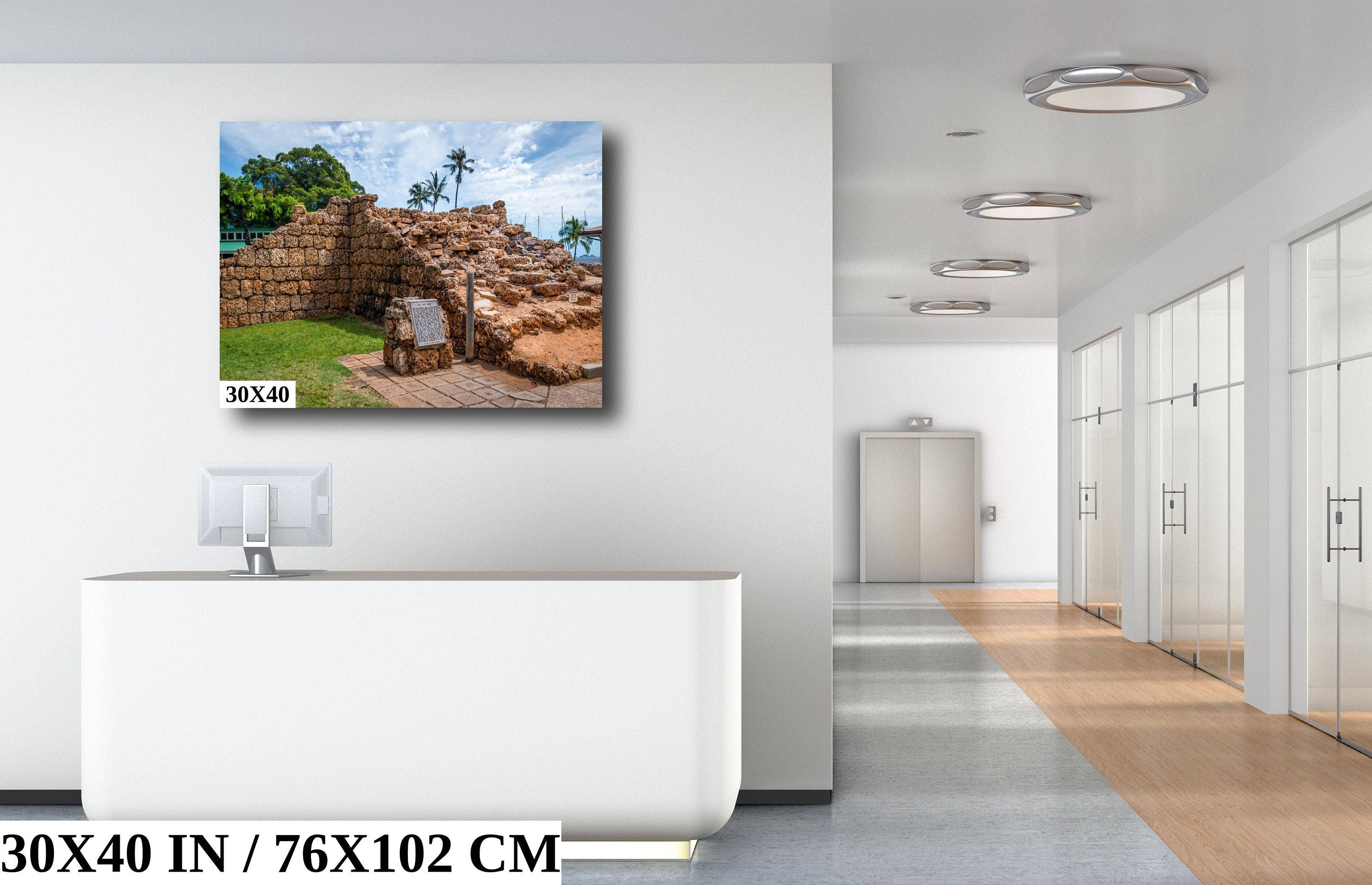 The Old Fort: Maui Lahaina Historic Print Hawaii Travel Wall Art