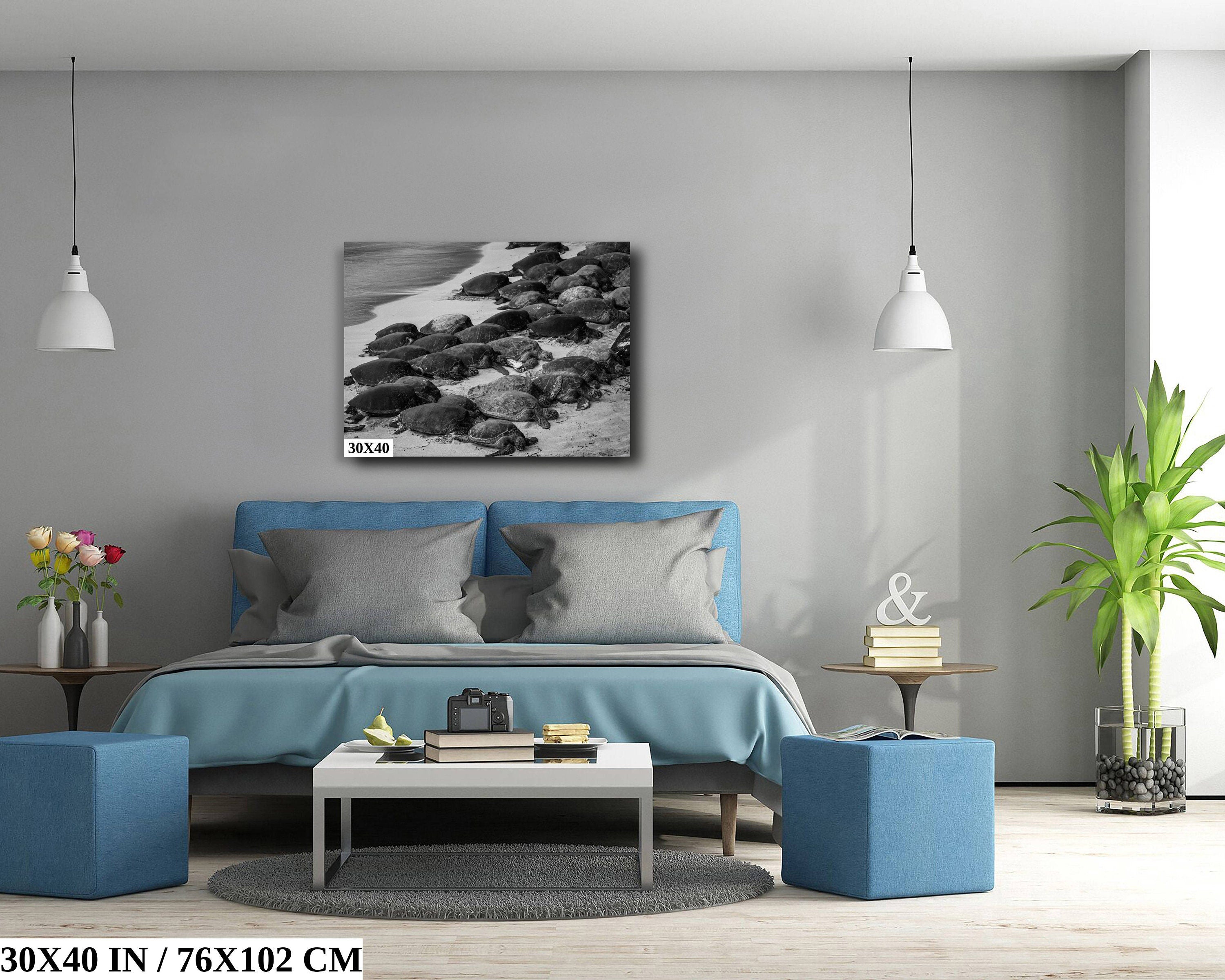 Maui Turtles Photography Print: Black and White Ocean Wall Art