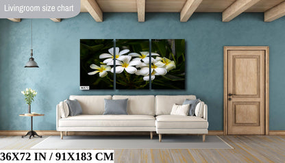 Blooms of Eternity: Hawaiian White Plumeria Flower Photography Wall Art Nature Canvas Print