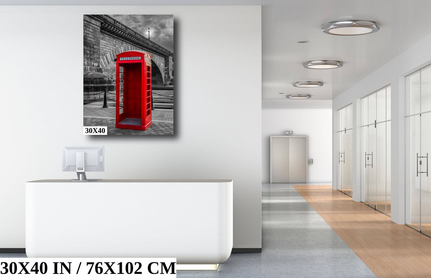 Red Phone Booth: London Bridge Photography Wall Art