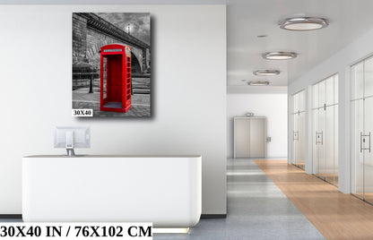 Red Phone Booth: London Bridge Photography Wall Art