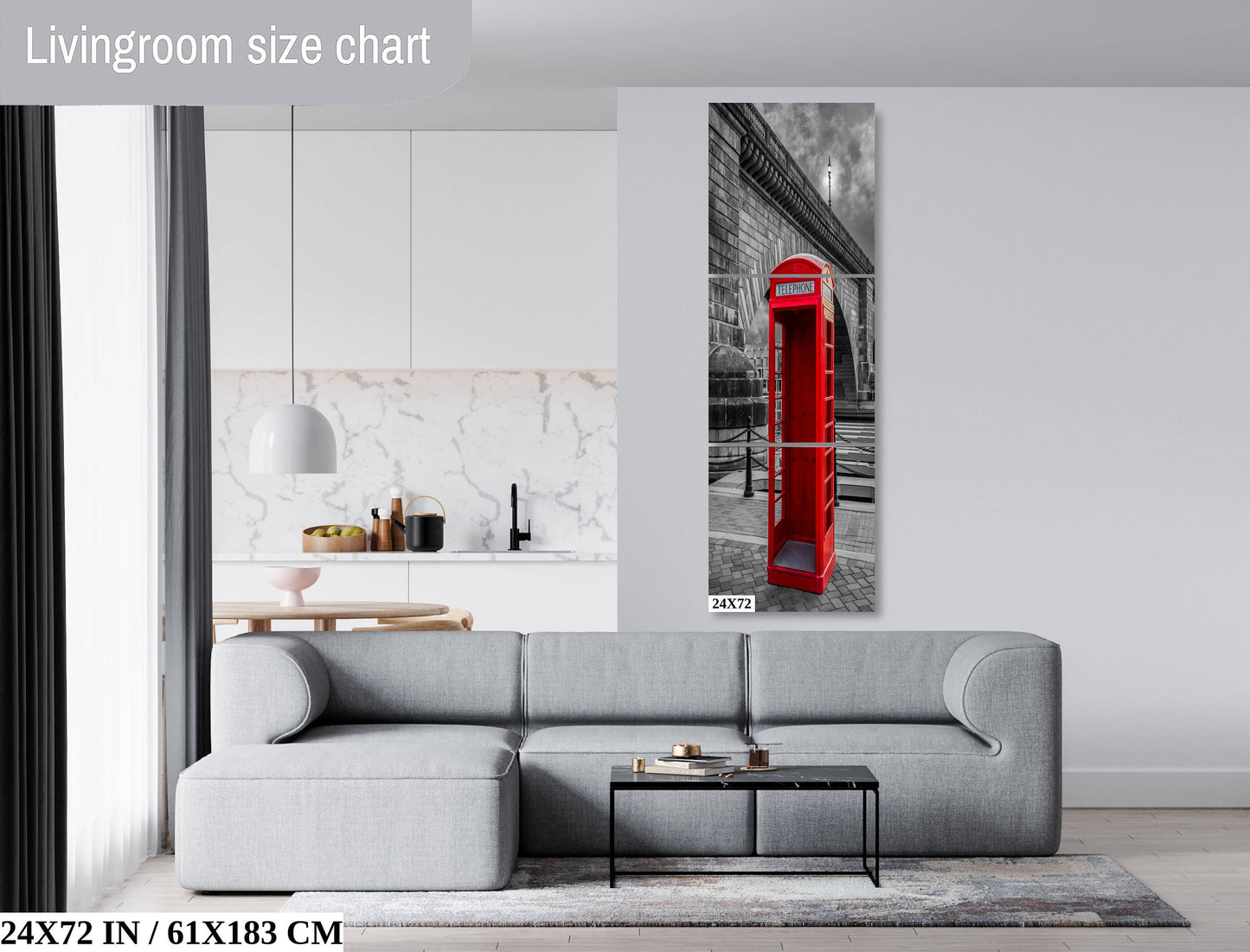 Red Phone Booth: London Bridge Photography Wall Art