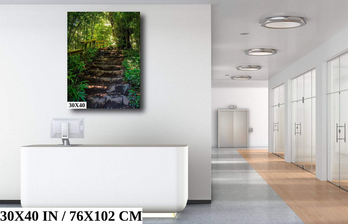 Steps to Enchantment: Pipiwai Trail Stairs Haleakala Maui Hawaii Photography Nature Canvas Print Wall Art