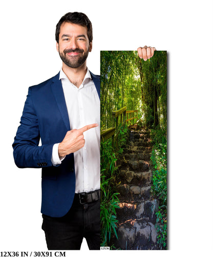 Steps to Enchantment: Pipiwai Trail Stairs Haleakala Maui Hawaii Photography Nature Canvas Print Wall Art