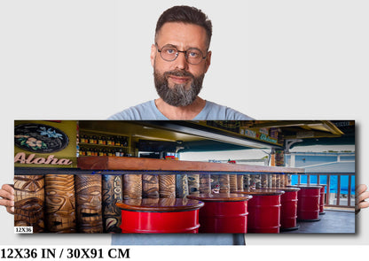 Maui Bar Wall Art – Hawaii Wall Decor | Lahaina Canvas Print & Tropical Bar Photo