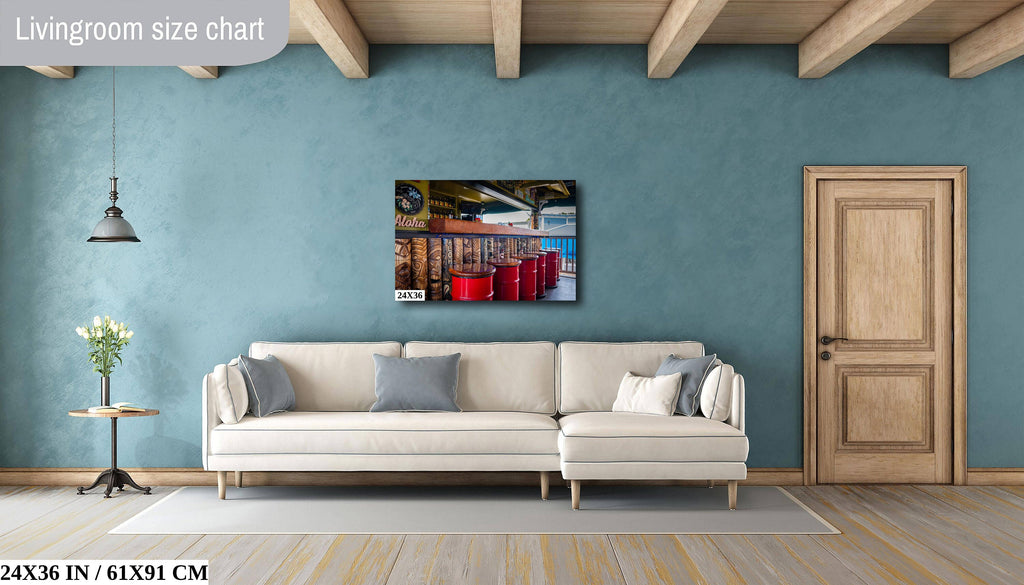 Maui Bar Art Print: Lahaina Hawaii Travel Photography Wall Decor