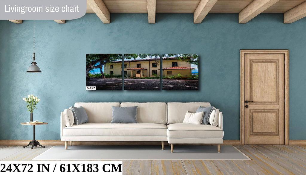 Old Lahaina Courthouse Print: Black and White Maui Wall Art