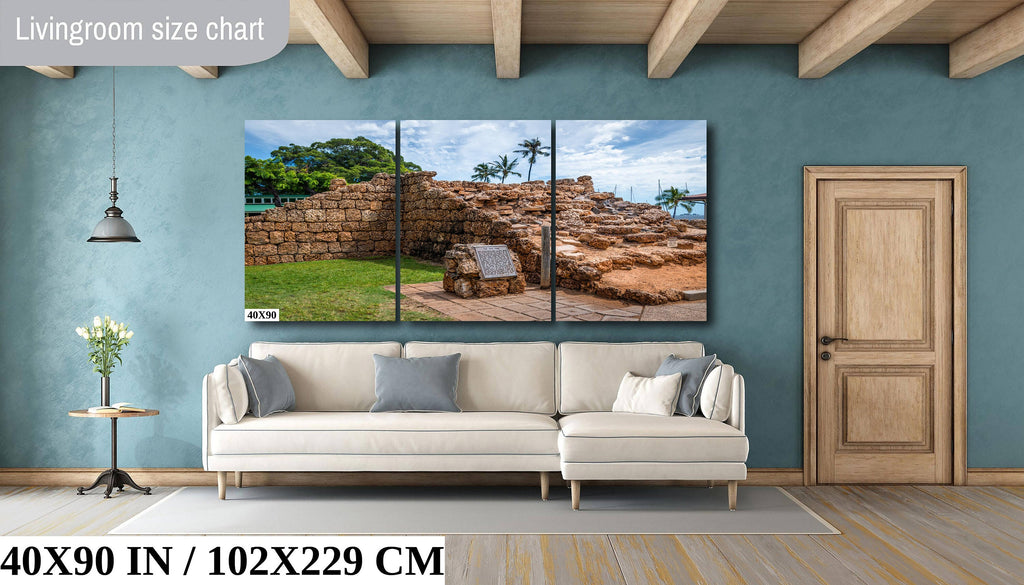The Old Fort: Maui Lahaina Historic Print Hawaii Travel Wall Art