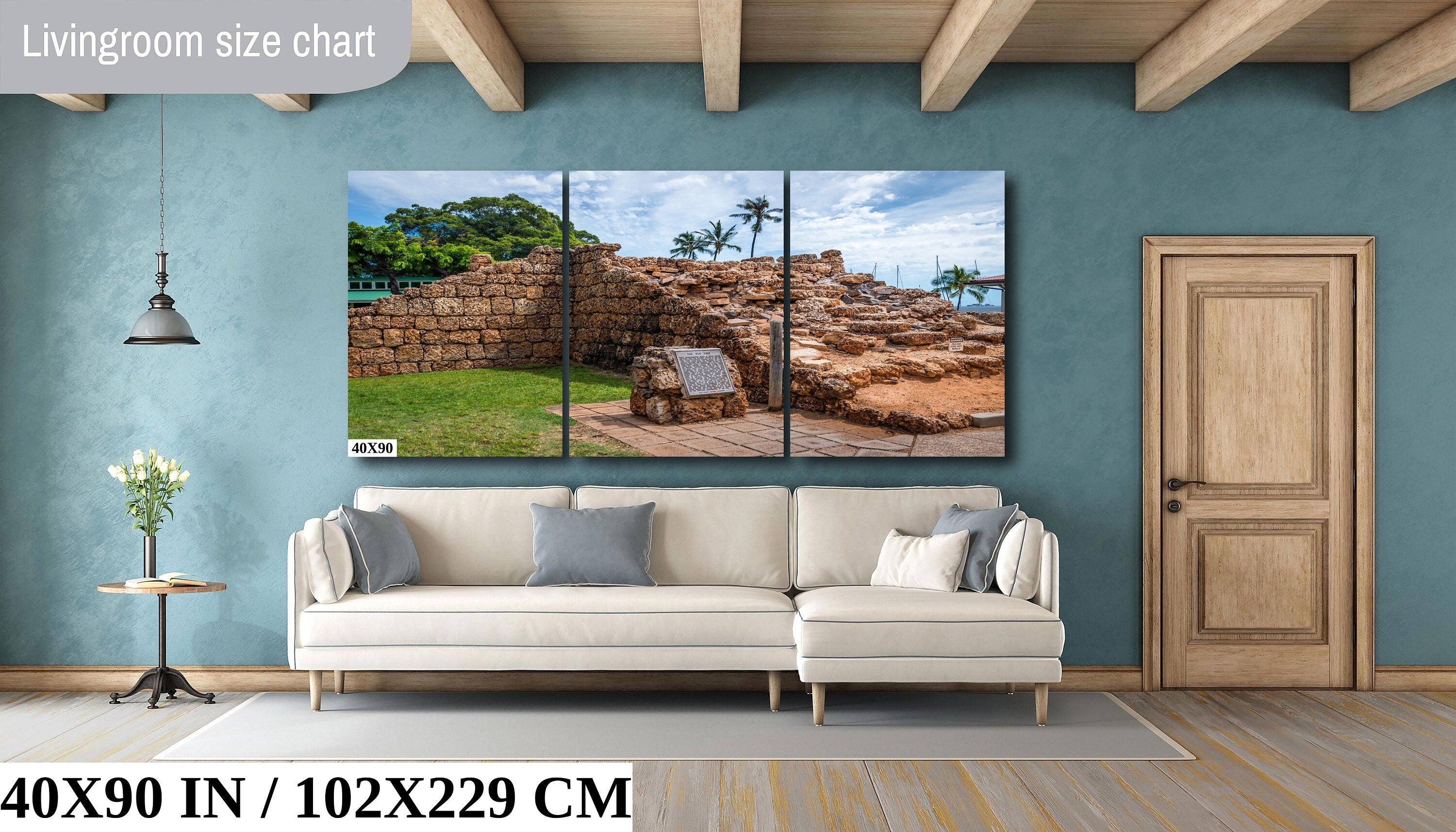 The Old Fort: Maui Lahaina Historic Print Hawaii Travel Wall Art
