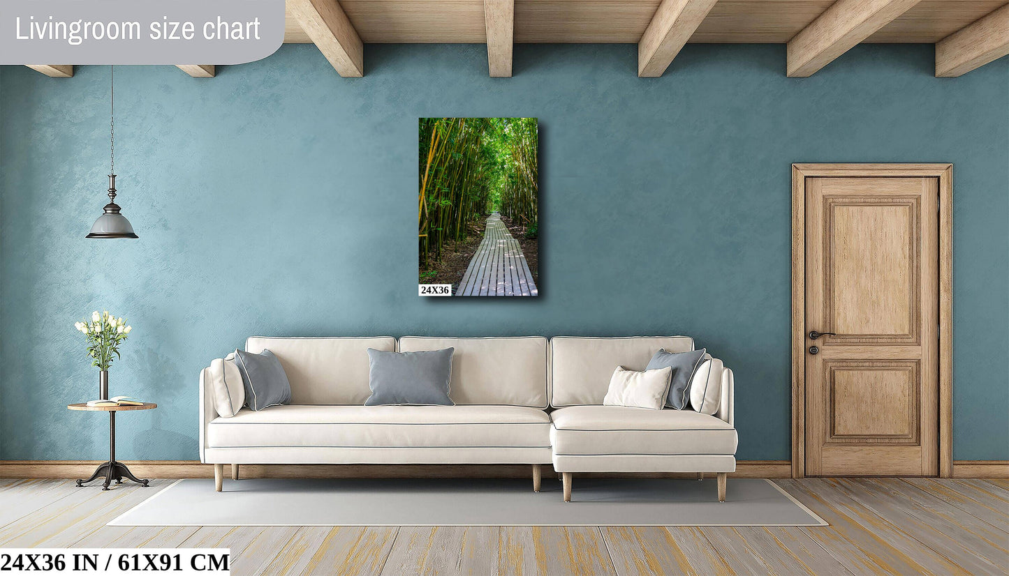 Bamboo Cathedrals: A Dramatic Walk Along Pipiwai Trail in Haleakala Maui Hawaii Wall Art Canvas Print