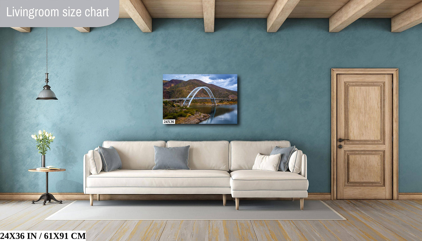 Roosevelt Lake Bridge Arch: Gila County Arizona Landscape Wall Art