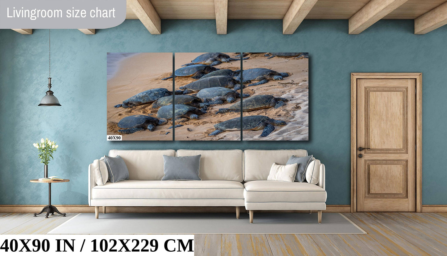Bale of Turtles: Maui Hawaii Sea Turtles Photography Ocean Wildlife Wall Art Canvas Print