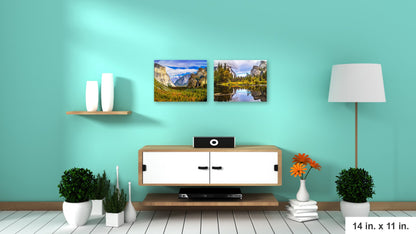 Valley View Serenity: Yosemite National Park Double Wall Art Tunnel View Landscape Photography California Metal Canvas Prints