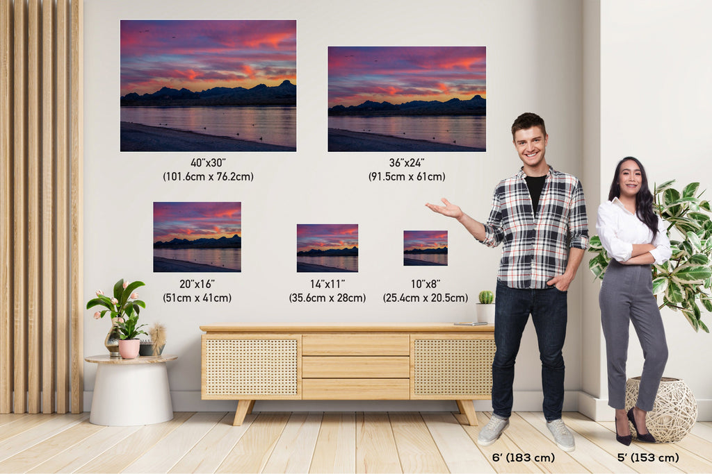 Colorful Dusk Serenity: Sunset at Lake Havasu Arizona Landscape Photography Wall Art